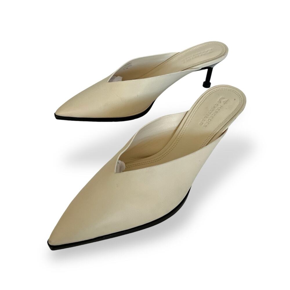 Mercedes Castillo Noriko Leather Mules Sz US 8 EU 38